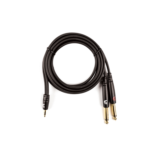 PW-MPTS-06 Cable adaptador, plug 1/8 stereo a dual 1/4 stereo macho, 6'