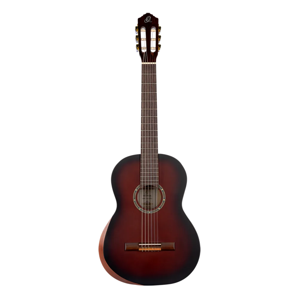 R55DLX-BFT  Student Series Pro – Guitarra Clasica Tamaño Completo con Tapa Sólida de Abeto Engelmann, Acabado Bourbon Fade y Reposabrazos Ergonómico