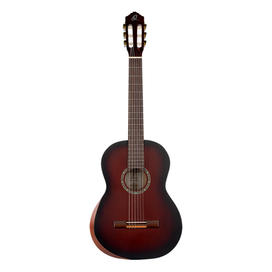 R55DLX-BFT  Student Series Pro – Guitarra Clasica Tamaño Completo con Tapa Sólida de Abeto Engelmann, Acabado Bourbon Fade y Reposabrazos Ergonómico