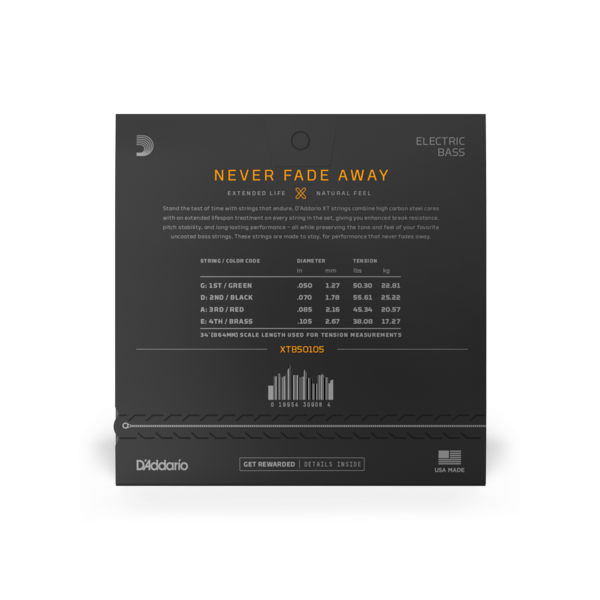 XTB50105 Set de cuerdas para bajo eléctrico XT, 50-105 largas