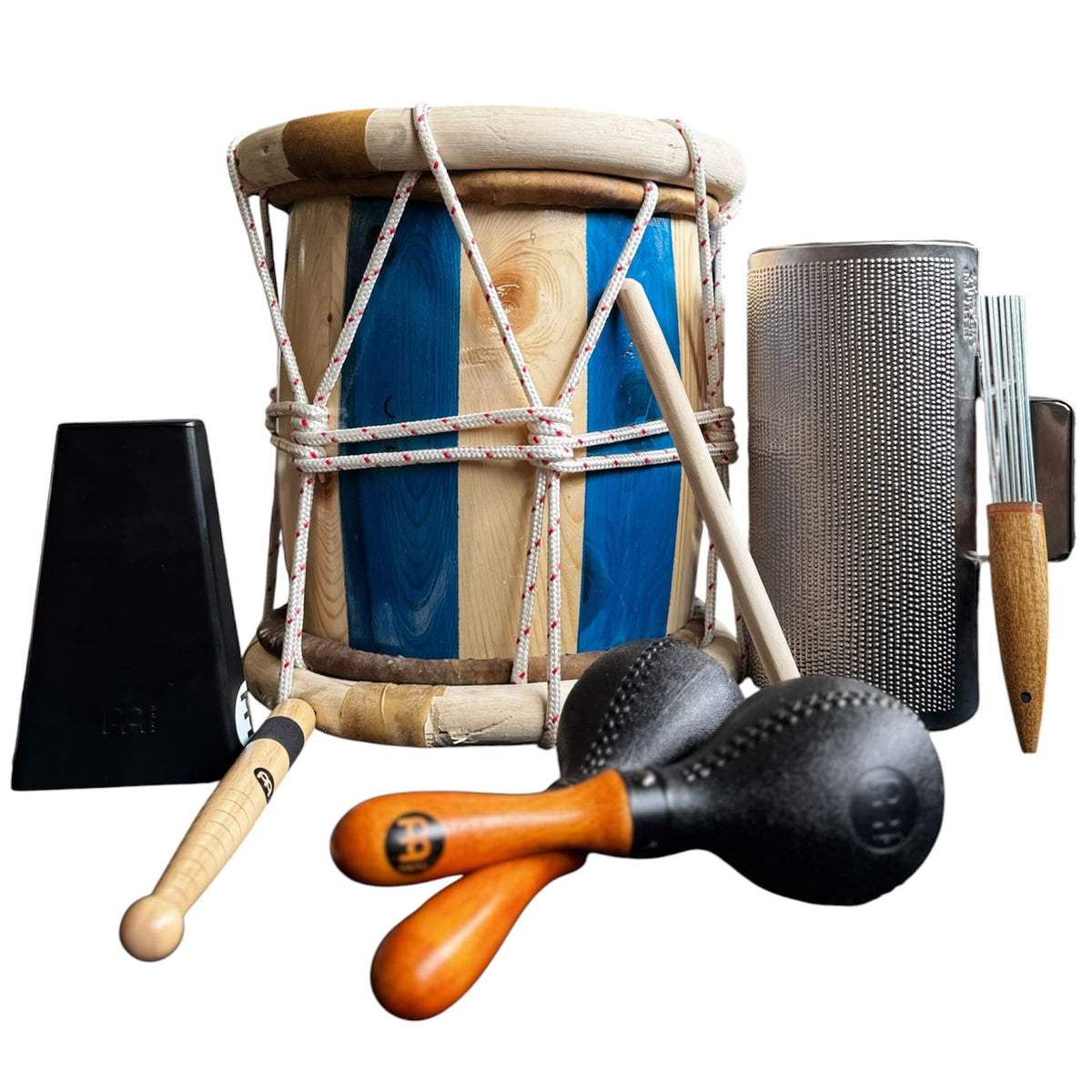 Combo de Percusión Dominicana Premium – Tambora, Güira, Maracas y Accesorios
