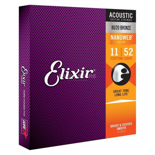 11027 Set de Cuerdas Guitarra Acustica Nanoweb, Ligera Custom