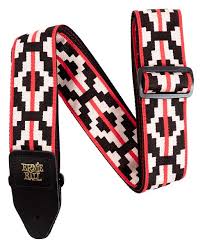 ERNIE 5322 Strap Classic Jacquard Guitar Ristra Red