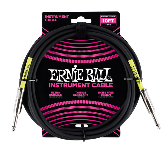 ERNIE 6048  Cable para Instrumento 10 ft / 3.05 m, Recto a Recto, Negro