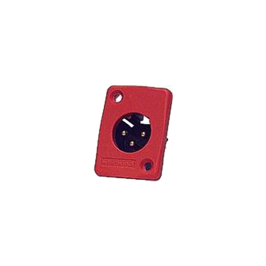 WC3MQRD Conector XLR Macho de Chasis (Rojo)
